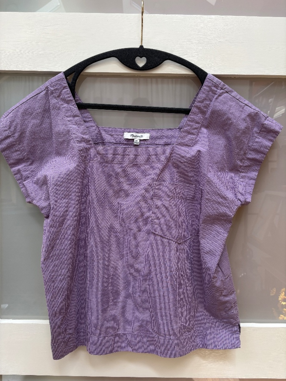 XS Purple Stripe Cotton Madewell Summer Top